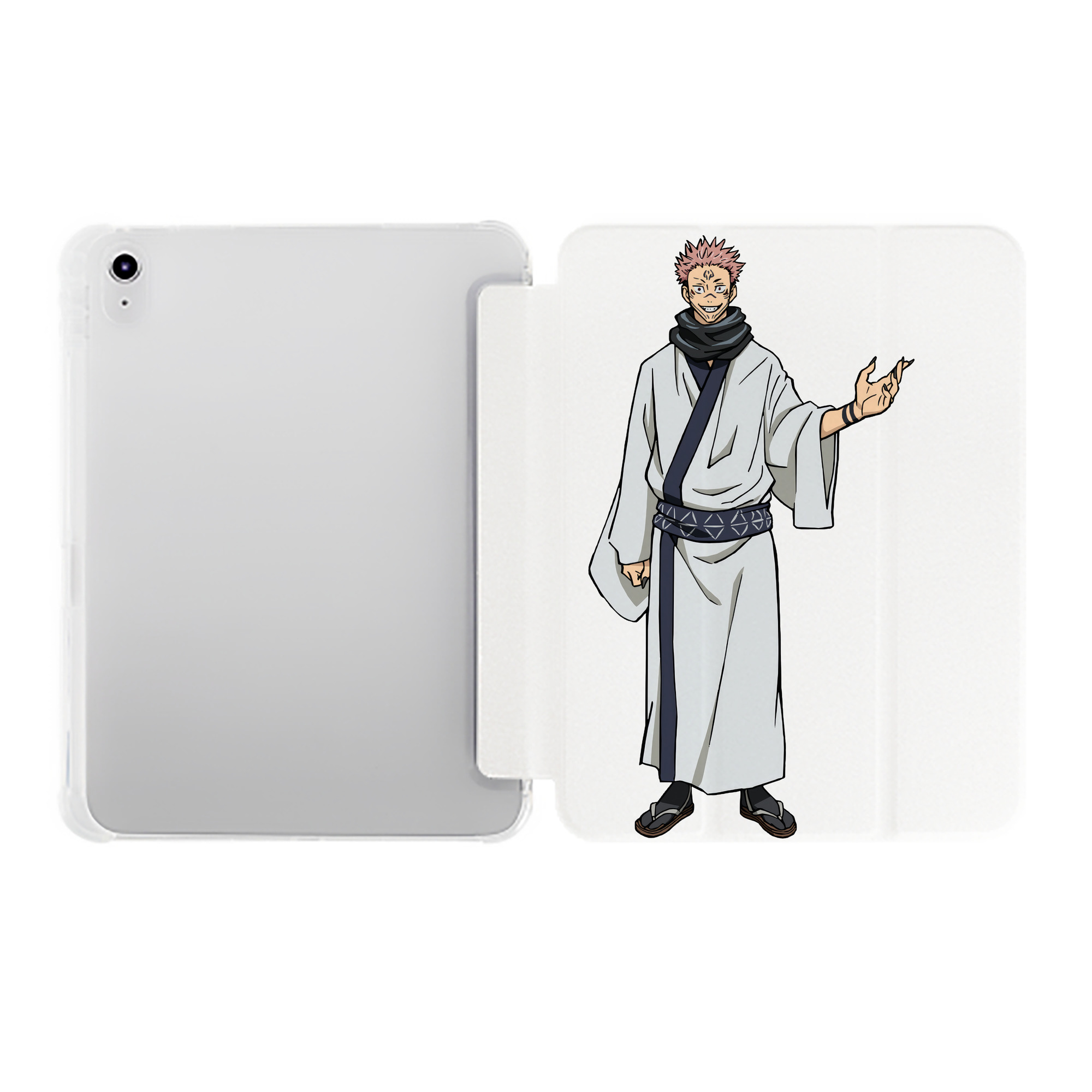 （画像用） 呪術廻戦 Jujutsu Kaisen IPad ケース ペン収納付き 三つ折りスタンド PUレザー×シリコン 対応機種9.5/10.5/10.9インチ
